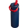 image:imageSTANLEY IceFlow Flip Straw 20 Water Bottle 24 oz  BuiltIn Straw with Larger Opening  Lightweight and Leak Resistant  Insulated Stainless Steel  BPAFree  Team Navy Red