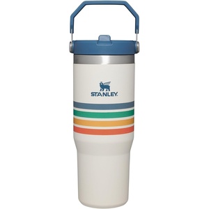 image:imageSTANLEY IceFlow 20 Flip Straw Tumbler with Handle 30 oz  Twist On Lid and Flip Up Straw  Leak Resistant Water Bottle  Insulated Stainless Steel  BPAFree  Team Navy RedCream Stripe