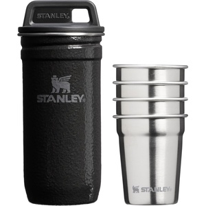 image:imageSTANLEY Adventure PreParty Nesting Shot Glass Set  4 Shot Glasses in Travel Carrying Case  Insulated Stainless Steel  BPAFree  Hammertone Black