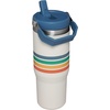 image:imageSTANLEY IceFlow 20 Flip Straw Tumbler with Handle 20 oz  Twist On Lid and Flip Up Straw  Leak Resistant Water Bottle  Insulated Stainless Steel  BPAFree  Stainless Steel AshCream Stripe