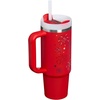 image:imageSTANLEY Quencher H20 Tumbler with Handle and Straw 40 oz  Flowstate 3Position Lid  Cup Holder Compatible for Travel  Insulated Stainless Steel Cup  BPAFree  Blue Dream StoneChili Red Fireworks
