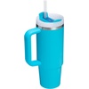 image:imageSTANLEY Quencher H20 Tumbler with Handle and Straw 40 oz  Flowstate 3Position Lid  Cup Holder Compatible for Travel  Insulated Stainless Steel Cup  BPAFree  Blue Dream StoneSplash
