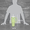image:imageSTANLEY Quencher H20 Tumbler with Handle and Straw 40 oz  Flowstate 3Position Lid  Cup Holder Compatible for Travel  Insulated Stainless Steel Cup  BPAFree  Blue Dream StoneCitron