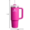 image:imageSTANLEY Quencher H20 Tumbler with Handle and Straw 40 oz  Flowstate 3Position Lid  Cup Holder Compatible for Travel  Insulated Stainless Steel Cup  BPAFree  Blue Dream StoneViolet Blossom