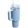 image:imageSTANLEY Quencher H20 Tumbler with Handle and Straw 40 oz  Flowstate 3Position Lid  Cup Holder Compatible for Travel  Insulated Stainless Steel Cup  BPAFree  Blue Dream StoneSlate Blue Drift