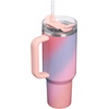 image:imageSTANLEY Quencher H20 Tumbler with Handle and Straw 40 oz  Flowstate 3Position Lid  Cup Holder Compatible for Travel  Insulated Stainless Steel Cup  BPAFree  Blue Dream StoneSunset Spiral