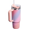 image:imageSTANLEY Quencher H20 Tumbler with Handle and Straw 40 oz  Flowstate 3Position Lid  Cup Holder Compatible for Travel  Insulated Stainless Steel Cup  BPAFree  Blue Dream StoneSunset Spiral