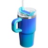 image:imageSTANLEY Quencher H20 Tumbler with Handle and Straw 40 oz  Flowstate 3Position Lid  Cup Holder Compatible for Travel  Insulated Stainless Steel Cup  BPAFree  Blue Dream StoneSea Glass Aura