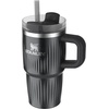 image:imageSTANLEY Quencher H20 Tumbler with Handle and Straw 40 oz  Flowstate 3Position Lid  Cup Holder Compatible for Travel  Insulated Stainless Steel Cup  BPAFree  Blue Dream StoneFluted Black