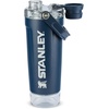 image:imageSTANLEY Vitalize Shaker Bottle 20 oz  Leakproof Insulated Stainless Steel Shaker Cup  Base Storage and Twist On Fast Flow Lid  Protein Shakes and Pre Workout Powder  BPAFree  Dark Navy