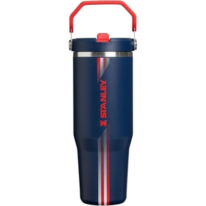 image:imageSTANLEY IceFlow 20 Flip Straw Tumbler with Handle 20 oz  Twist On Lid and Flip Up Straw  Leak Resistant Water Bottle  Insulated Stainless Steel  BPAFree  Stainless Steel AshTeam Navy Red