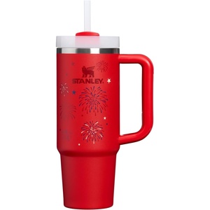 image:imageSTANLEY Quencher H20 Tumbler with Handle and Straw 40 oz  Flowstate 3Position Lid  Cup Holder Compatible for Travel  Insulated Stainless Steel Cup  BPAFree  Blue Dream StoneChili Red Fireworks