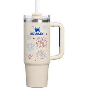 image:imageSTANLEY Quencher H20 Tumbler with Handle and Straw 40 oz  Flowstate 3Position Lid  Cup Holder Compatible for Travel  Insulated Stainless Steel Cup  BPAFree  Blue Dream StoneCream Royal Fireworks