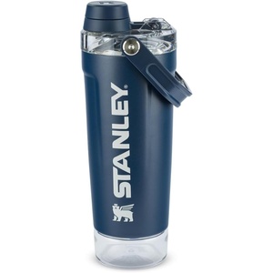 image:imageSTANLEY Vitalize Shaker Bottle 20 oz  Leakproof Insulated Stainless Steel Shaker Cup  Base Storage and Twist On Fast Flow Lid  Protein Shakes and Pre Workout Powder  BPAFree  Dark Navy