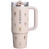 image:imageSTANLEY Quencher ProTour Flipstraw Tumbler 20 oz Multi Interfusion  BuiltIn Straw amp Handle  Cupholder Compatible for Travel  Leakproof Insulated Stainless Steel Cup  BPAFreeRose Quartz Bouquets